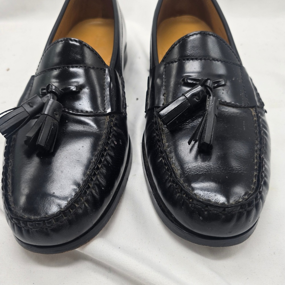 Cole Haan Nike Air Tassel Loafers Mens 9 Black Leather Preppy Dress Shoes C06587 - Picture 3 of 7